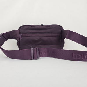 LOLE Purple Nylon Multi-Pocket Crossbody Bag with Adjustable Strap