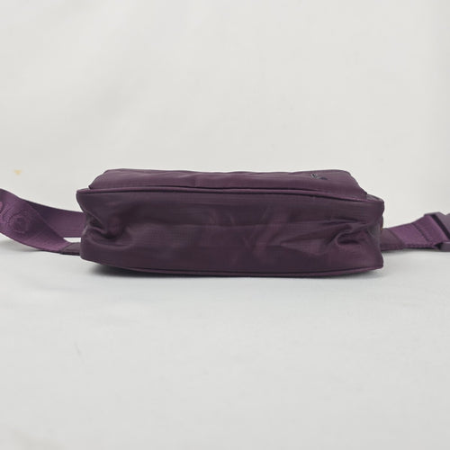 LOLE Purple Nylon Multi-Pocket Crossbody Bag with Adjustable Strap