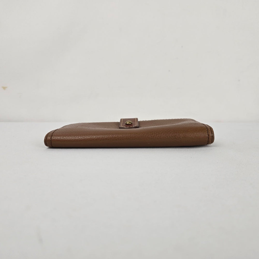 Fossil Brown Pebbled Leather Bifold Wallet with Zip Pocket