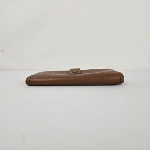 Fossil Brown Pebbled Leather Bifold Wallet with Zip Pocket