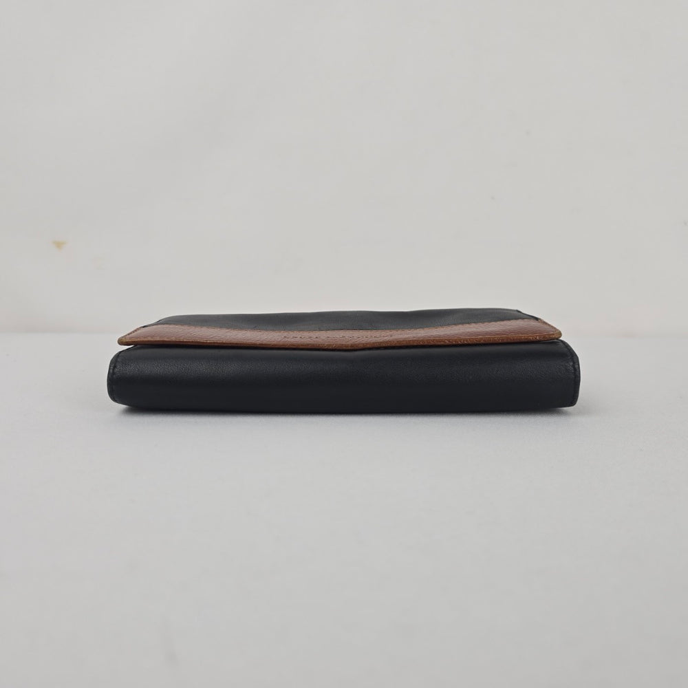 Derek Alexander Black & Brown Leather Continental Wallet
