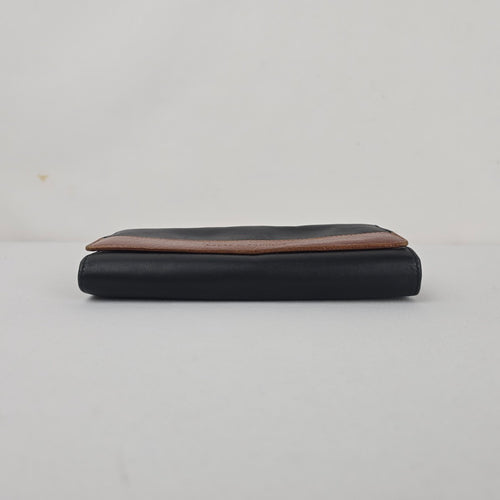 Derek Alexander Black & Brown Leather Continental Wallet
