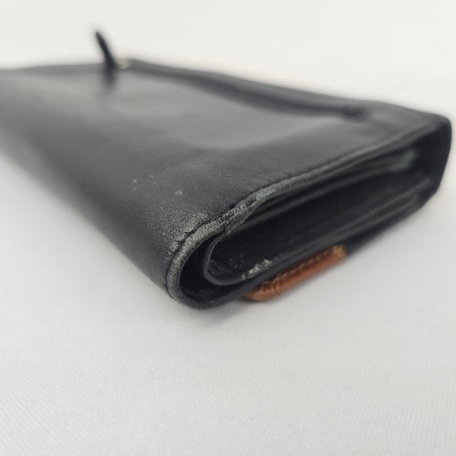 Derek Alexander Black & Brown Leather Continental Wallet