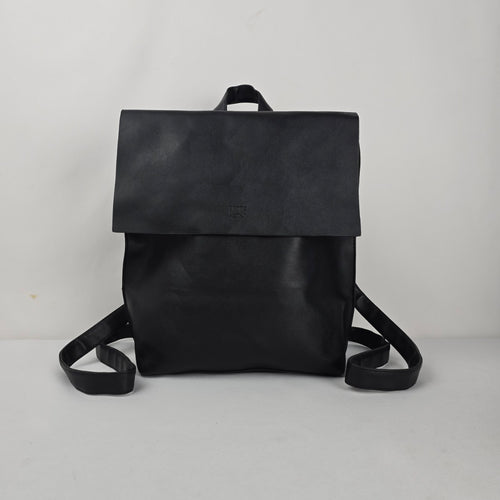 Roots Black Flap Backpack with Top Handle