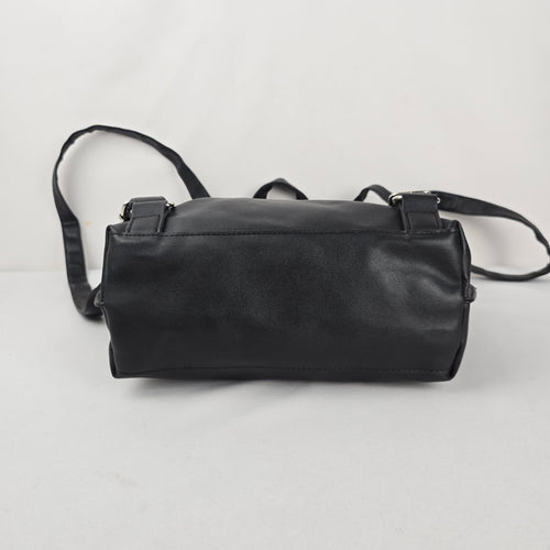 Roots Black Flap Backpack with Top Handle
