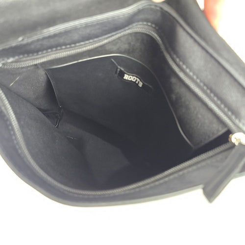 Roots Black Flap Backpack with Top Handle