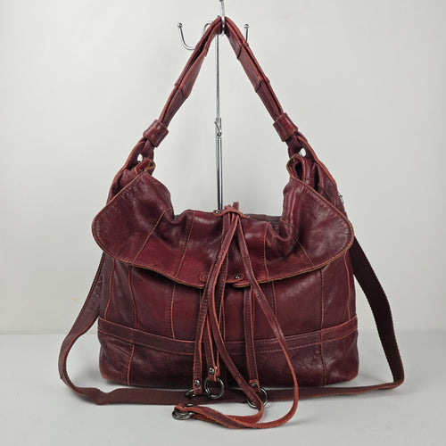 Vintage Golo Malon Burgundy Patchwork Leather Hobo Bag