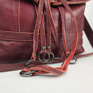 Vintage Golo Malon Burgundy Patchwork Leather Hobo Bag