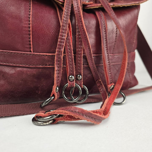 Vintage Golo Malon Burgundy Patchwork Leather Hobo Bag