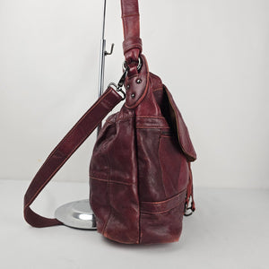 Vintage Golo Malon Burgundy Patchwork Leather Hobo Bag