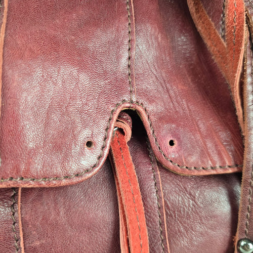 Vintage Golo Malon Burgundy Patchwork Leather Hobo Bag