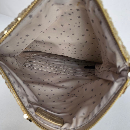 Stella & Dot Gold Sequin Fold-Over Clutch