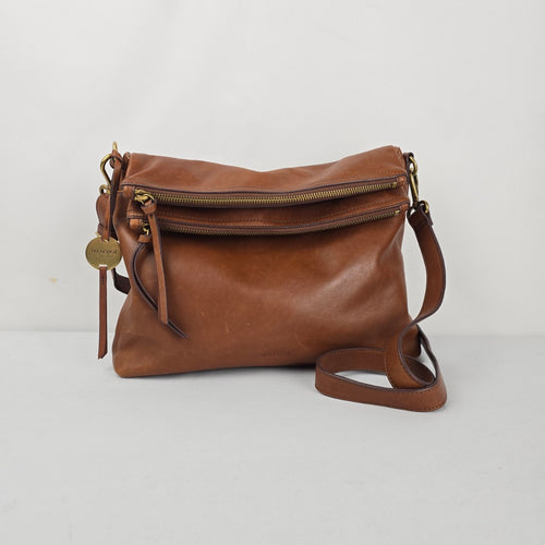 Margot New York Cognac Leather Crossbody Bag