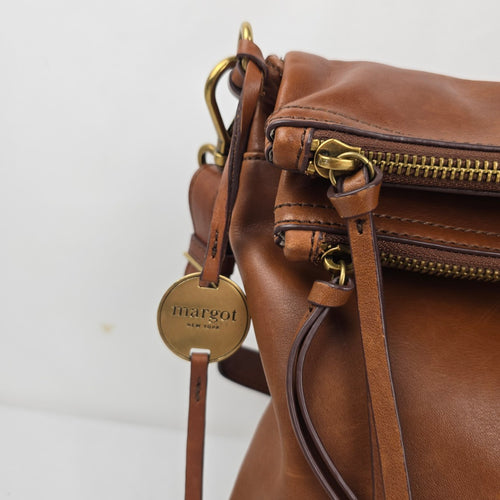 Margot New York Cognac Leather Crossbody Bag