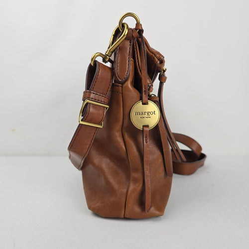 Margot New York Cognac Leather Crossbody Bag