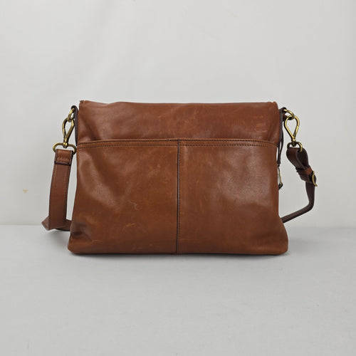 Margot New York Cognac Leather Crossbody Bag