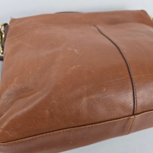 Margot New York Cognac Leather Crossbody Bag