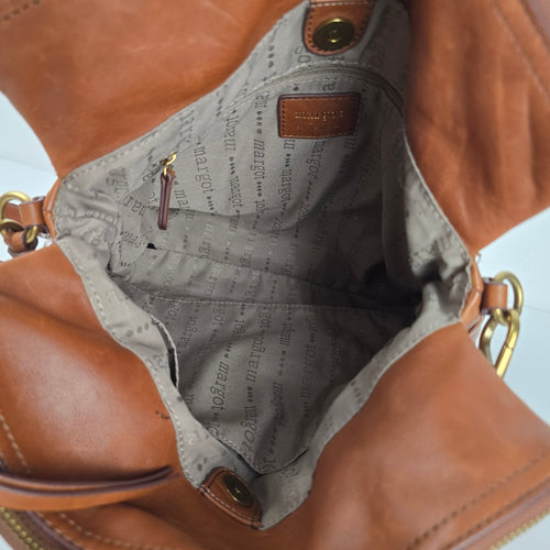 Margot New York Cognac Leather Crossbody Bag