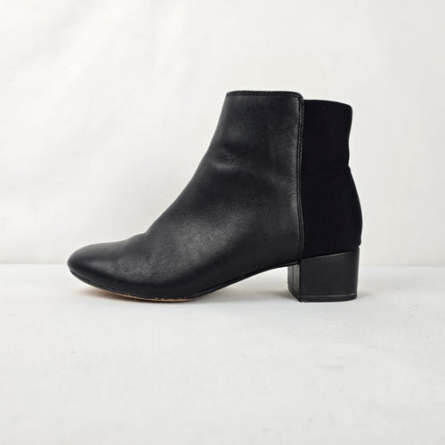 Clarks Black Leather Ankle Boots - Size 7