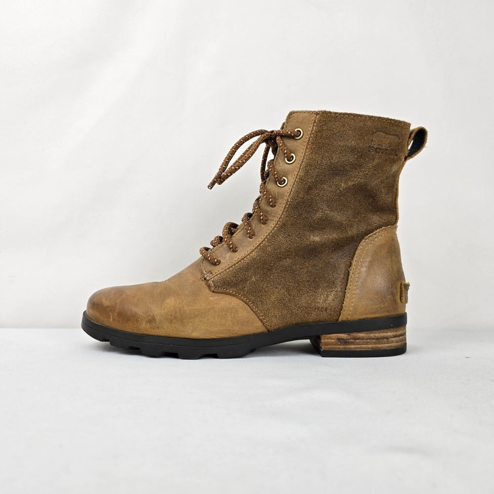 Sorel Brown Tan Leather Waterproof Lace-Up Ankle Boots - Size 9