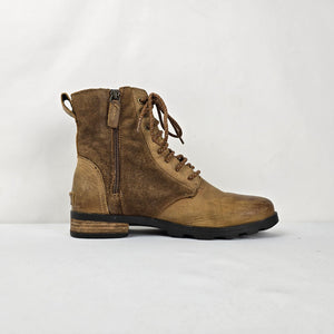 Sorel Brown Tan Leather Waterproof Lace-Up Ankle Boots - Size 9