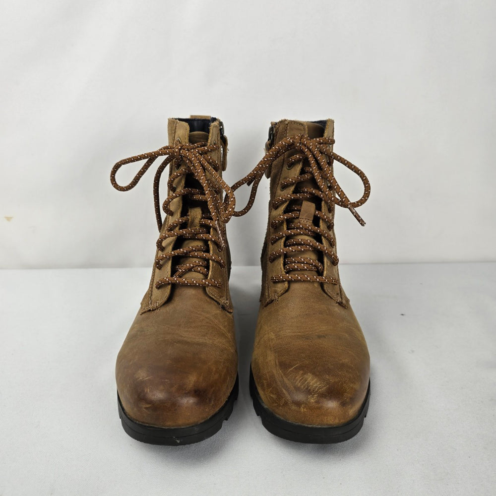 Sorel Brown Tan Leather Waterproof Lace-Up Ankle Boots - Size 9