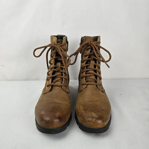 Sorel Brown Tan Leather Waterproof Lace-Up Ankle Boots - Size 9