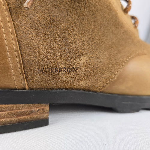 Sorel Brown Tan Leather Waterproof Lace-Up Ankle Boots - Size 9