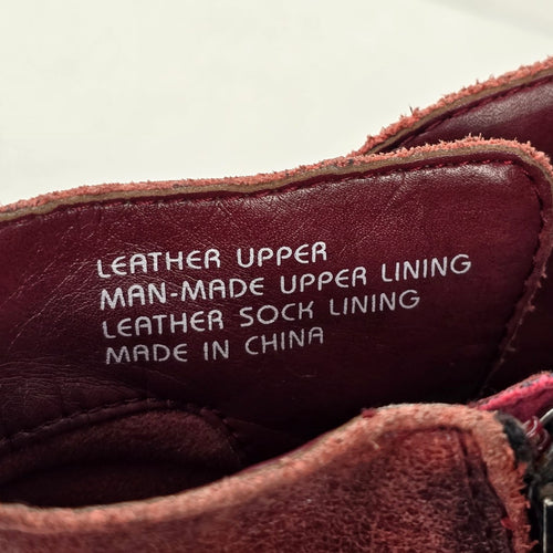 Earth Jericho Bordeaux Leather Ankle Boots - Size 8.5