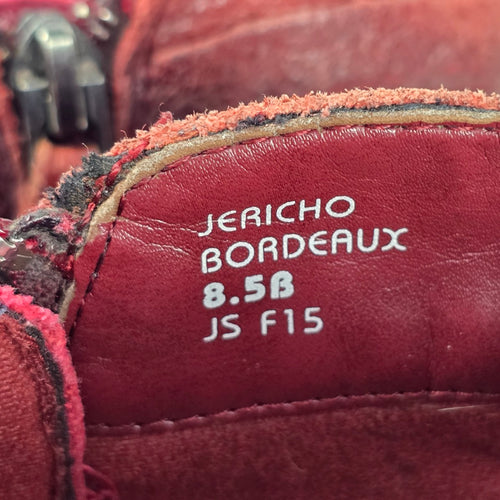 Earth Jericho Bordeaux Leather Ankle Boots - Size 8.5