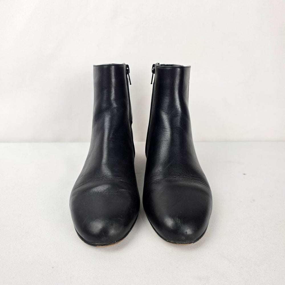 Michael Kors Black Leather MK Logo Ankle Boots - Size 6