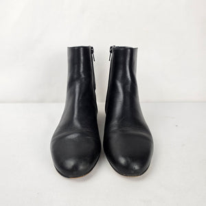 Michael Kors Black Leather MK Logo Ankle Boots - Size 6