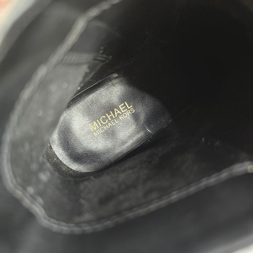 Michael Kors Black Leather MK Logo Ankle Boots - Size 6