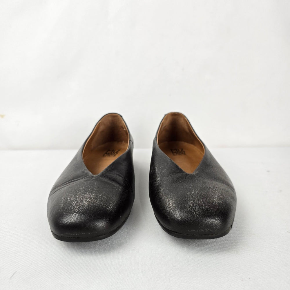 Miz Mooz Zaire Black Leather Flats - Size 8