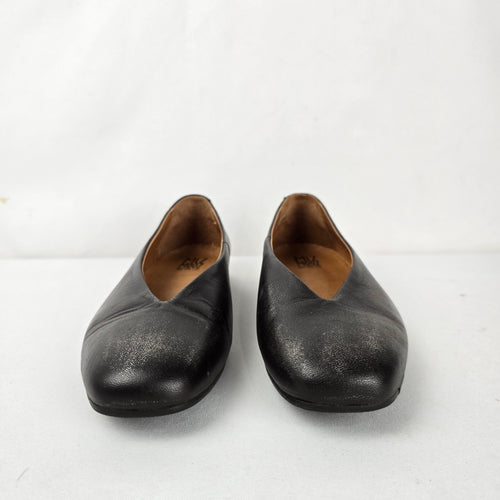 Miz Mooz Zaire Black Leather Flats - Size 8