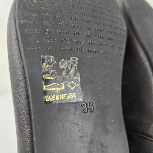 Miz Mooz Zaire Black Leather Flats - Size 8