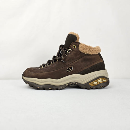 Skechers Premium Brown Leather Hiking Boots - Size 6
