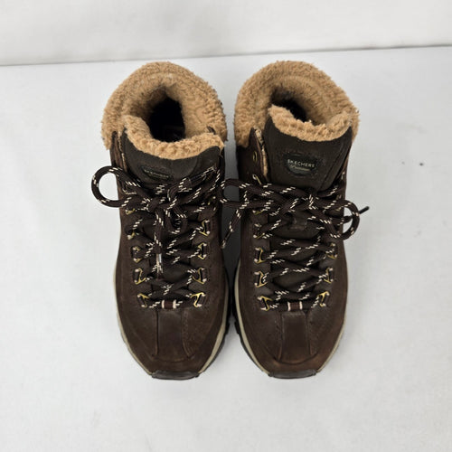 Skechers Premium Brown Leather Hiking Boots - Size 6