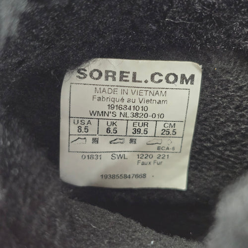 SOREL Whitney II Short Lace Black Waterproof Winter Boots Women’s Size 8.5