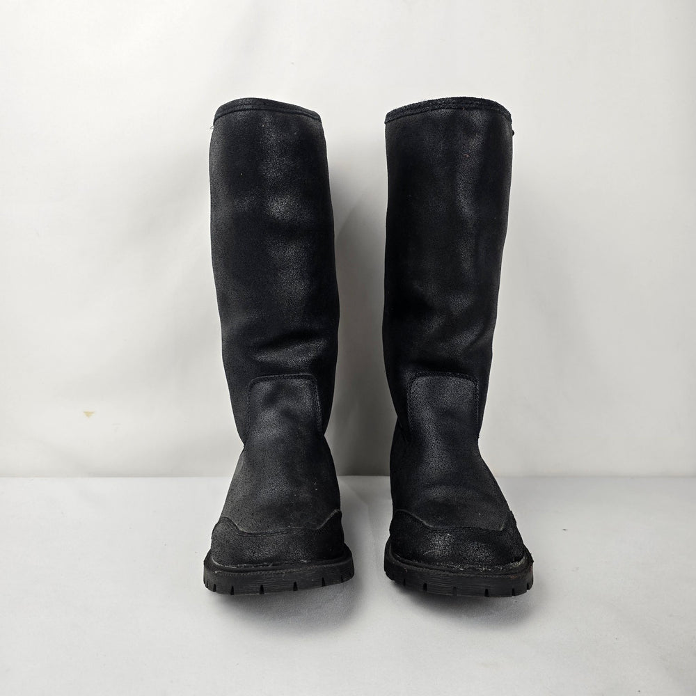 BEARPAW Black Tall Faux Fur Lined Winter Boots Size 8