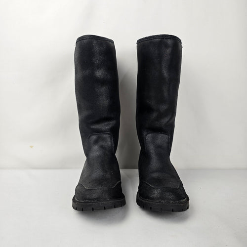 BEARPAW Black Tall Faux Fur Lined Winter Boots Size 8