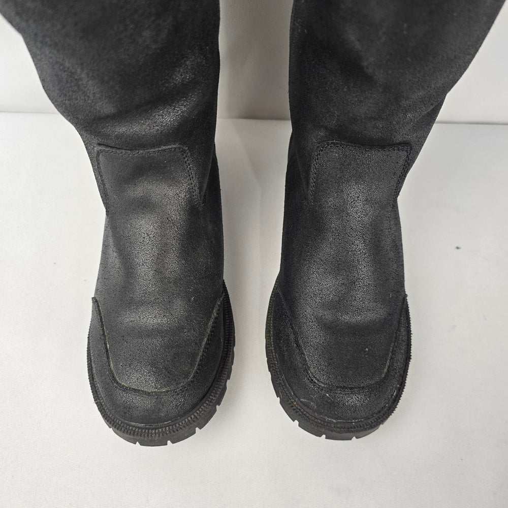 BEARPAW Black Tall Faux Fur Lined Winter Boots Size 8