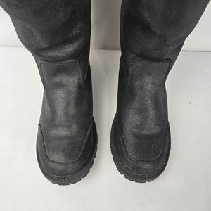 BEARPAW Black Tall Faux Fur Lined Winter Boots Size 8