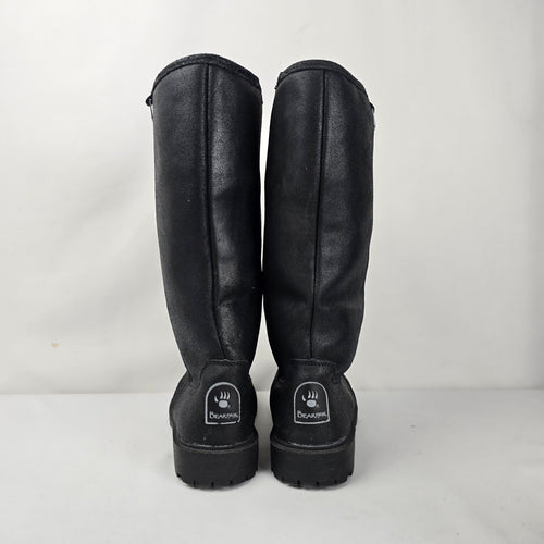 BEARPAW Black Tall Faux Fur Lined Winter Boots Size 8