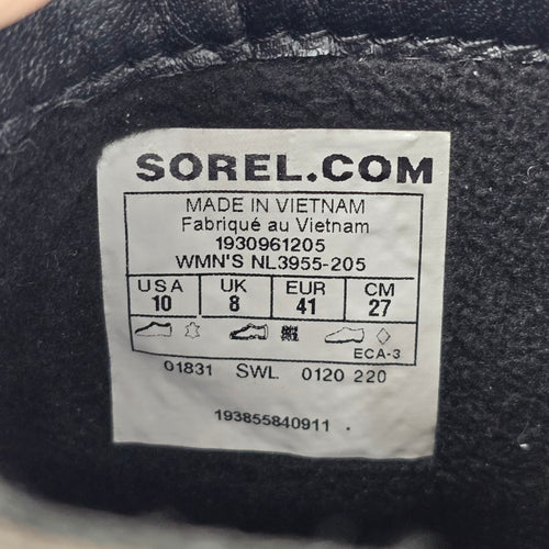 SOREL Lennox Lace Cozy Brown Waterproof Leather Boots Size 10