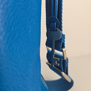 Fossil Blue Leather Hobo Shoulder Crossbody Bag with Adjustable Strap
