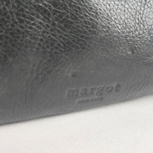 Margot New York Black Leather Foldover Crossbody Clutch Shoulder Bag