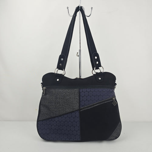 Jak’s Black & Navy Patchwork Shoulder Bag Tote