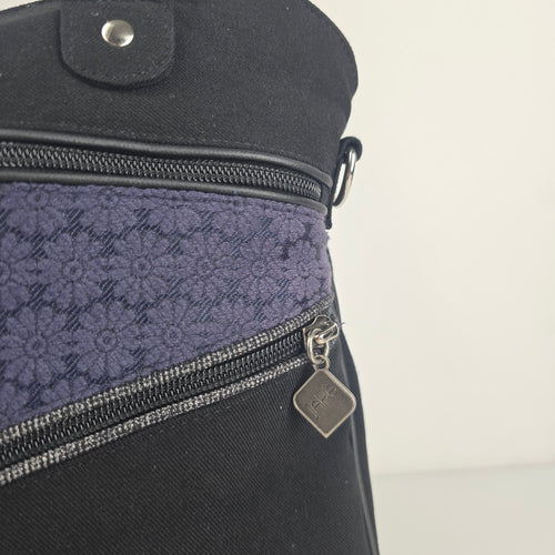Jak’s Black & Navy Patchwork Shoulder Bag Tote