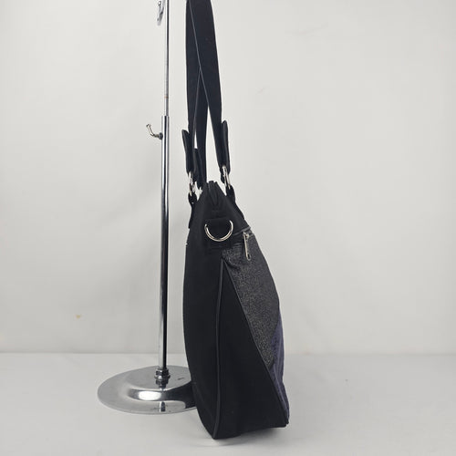 Jak’s Black & Navy Patchwork Shoulder Bag Tote